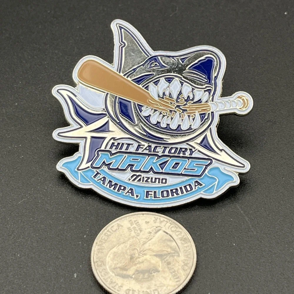 Mizuno Hit Factory‎ Makos Sharks Tampa Florida Baseball Lapel Hat Pin